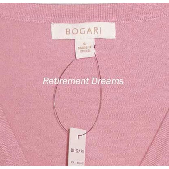 Bogari Size S Womens Cardigan Sweater Coral Pink Button-Up Rayon Acrylic NEW - Picture 2 of 6